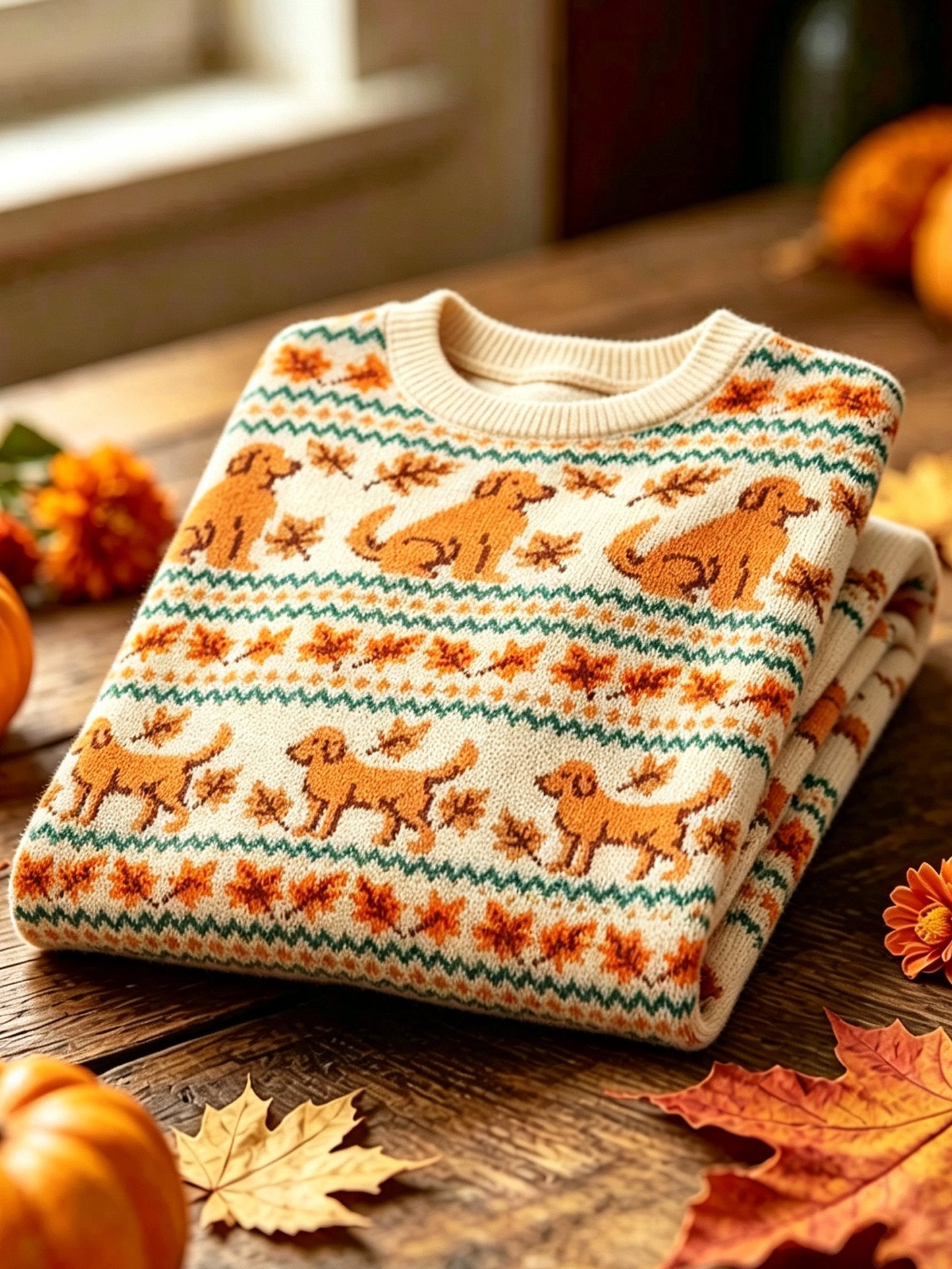 Women's Casual Autumn Round Neck Knit Sweatshirt