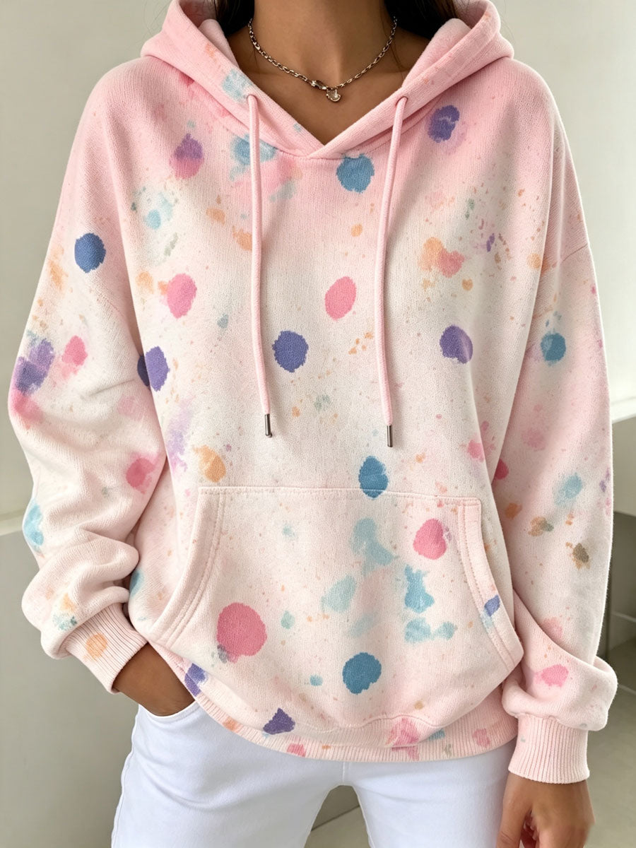 Ladies' Pink Casual Hoodie