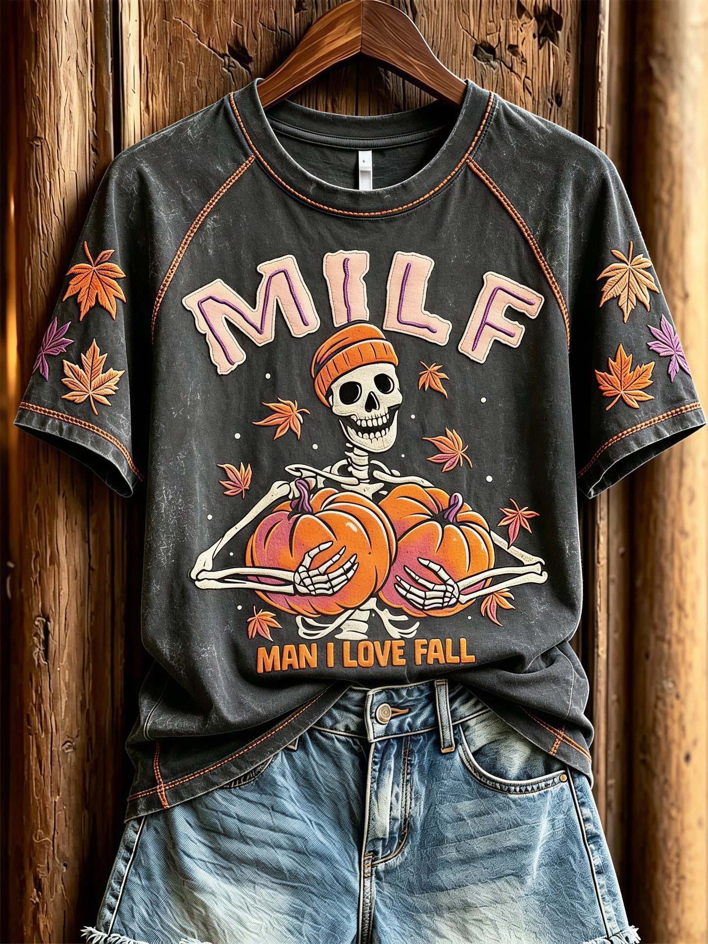 Women's Fall Funny Casual Graphic Print T-Shirt