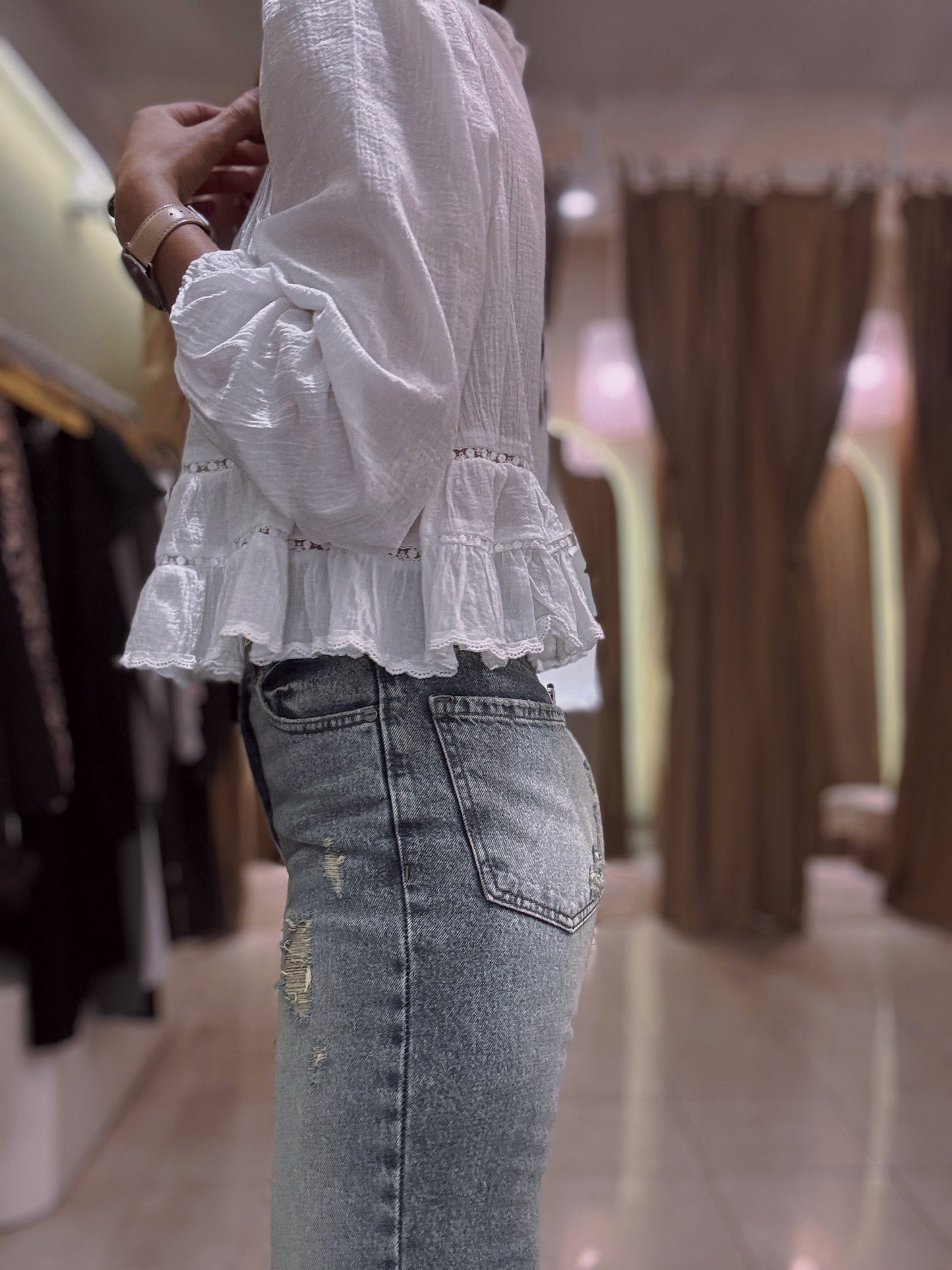 Cozy, Casual Linen And Cotton Shirt With Trim
