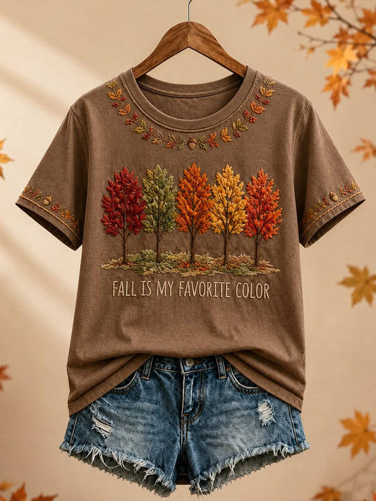 Women's Fall Funny Casual Graphic Print T-Shirt