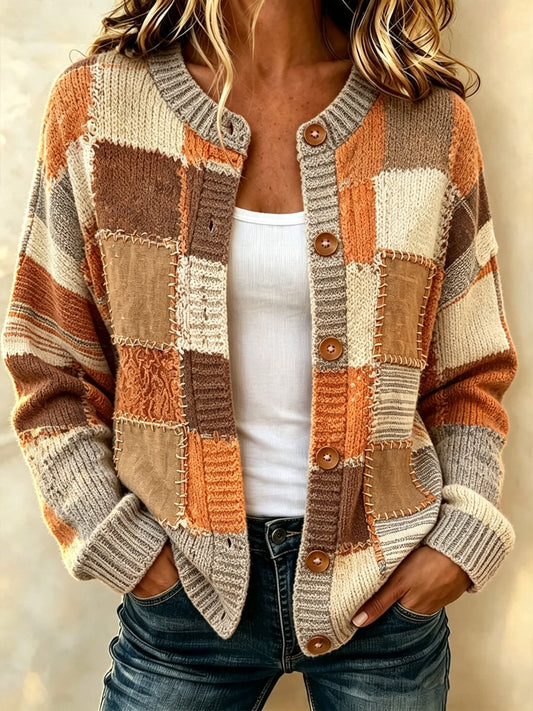Women's Casual Contrasting Printed Cardigan