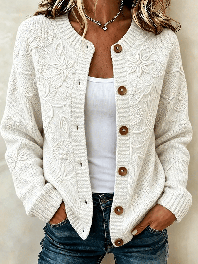 Women'S Casual Maple Leaf Knit Cardigan