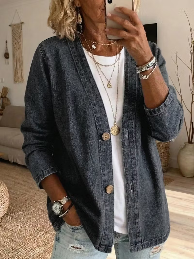 Women'S Solid Color Casual Cardigan