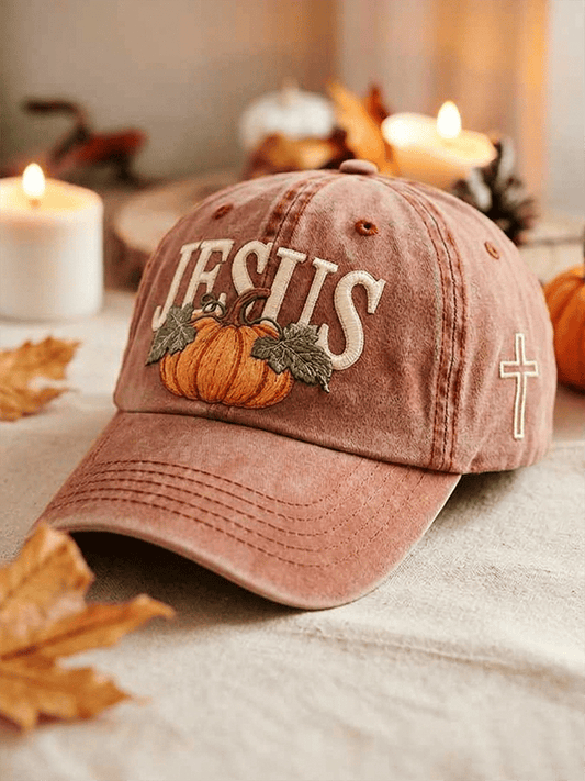 Unisex Jesus Pumpkin Season Printed Hat