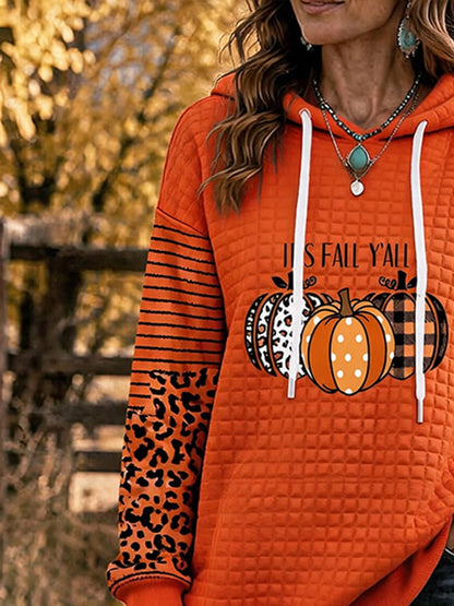 Women's Casual Autumn Printed Hooded Sweatshirt