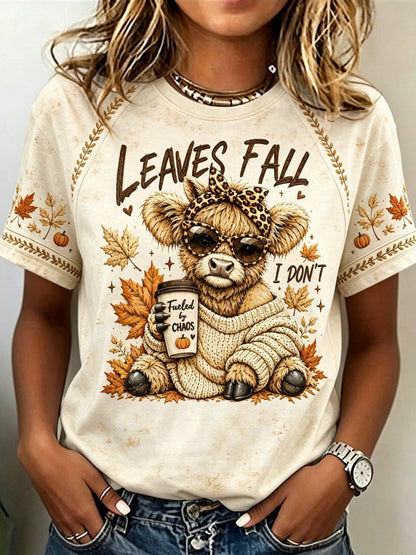 Women’s Leaves Fall I Don’t Print Casual T-Shirt