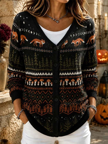 Women'S Casual Printed Cardigan