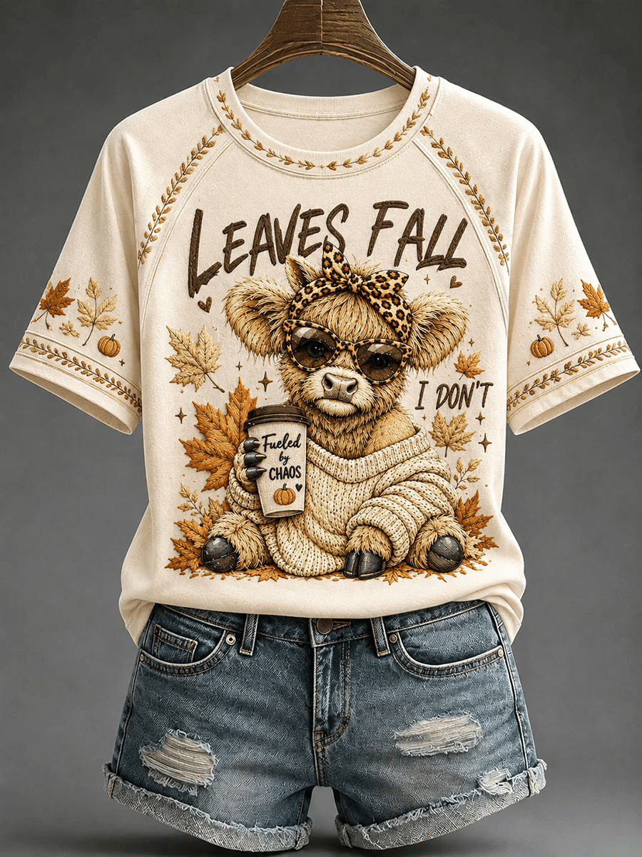 Women’s Leaves Fall I Don’t Print Casual T-Shirt