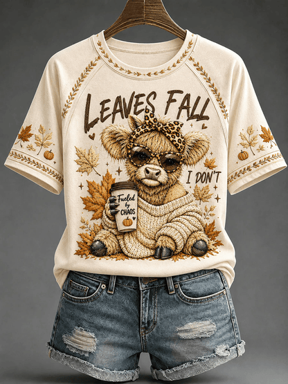 Women’s Leaves Fall I Don’t Print Casual T-Shirt