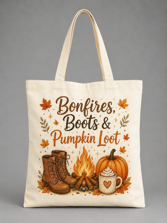 Fun Casual Printed Canvas Tote Bag for Fall