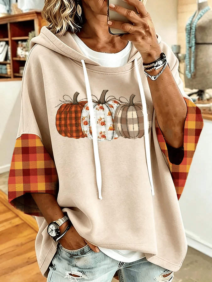 Women'S Casual Pumpkin Print Autumn Top