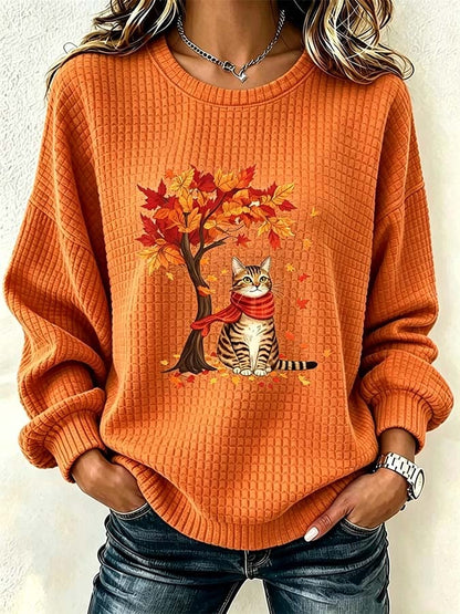 Women'S Casual Pumpkin Print Autumn Top