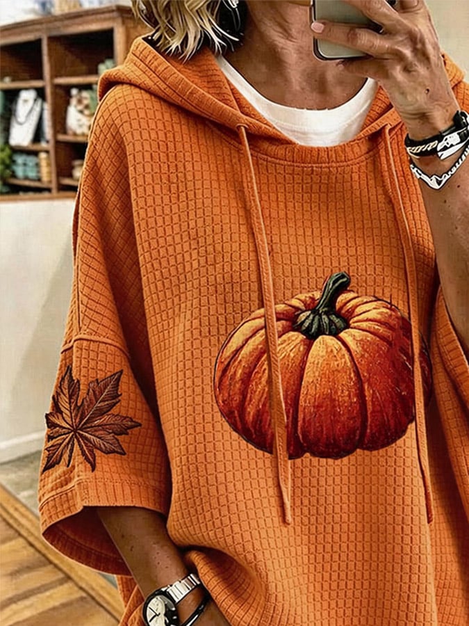 Women's Casual Printed Checkered Hoodie