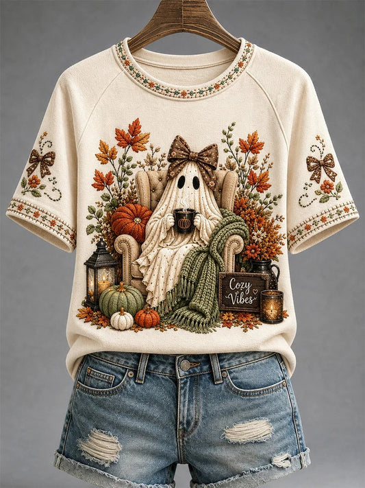 Women's Fall Funny Casual Graphic Print T-Shirt