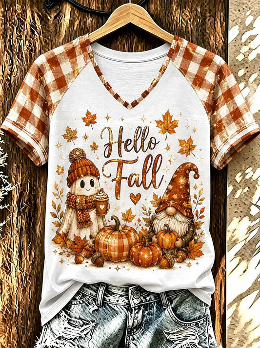 Women's Fall Funny Casual Graphic Print T-Shirt