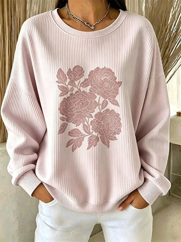 Women'S Breast Cancer Printed Casual Sweatshirt