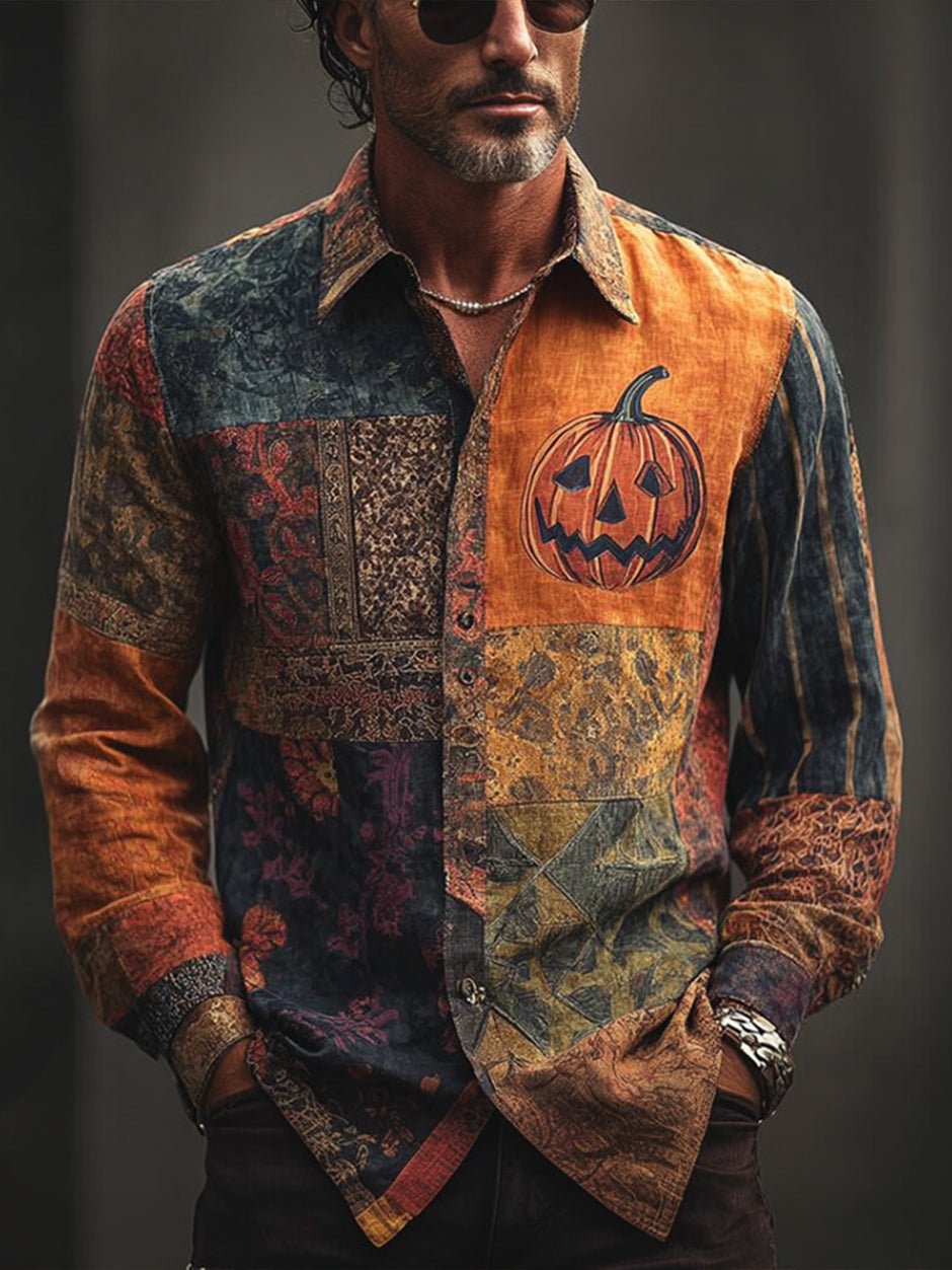 Men Fall Vintage Casual Print T-Shirt