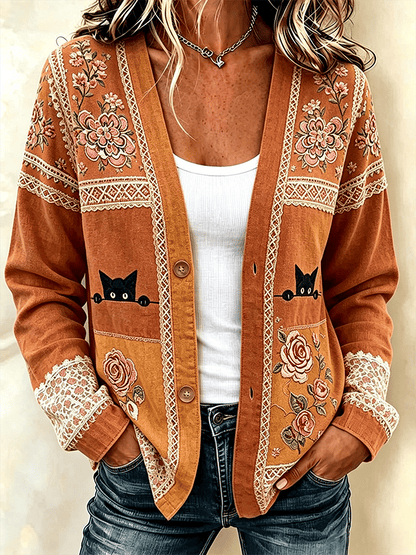 Women'S Casual Printed Cardigan