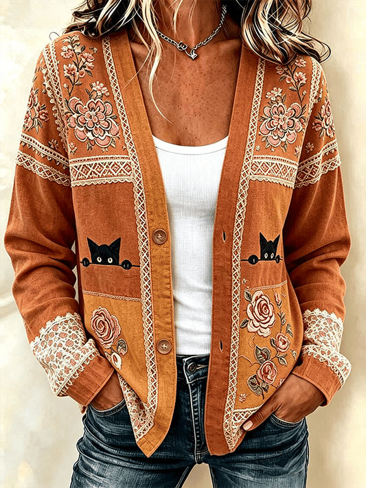 Women'S Casual Printed Cardigan