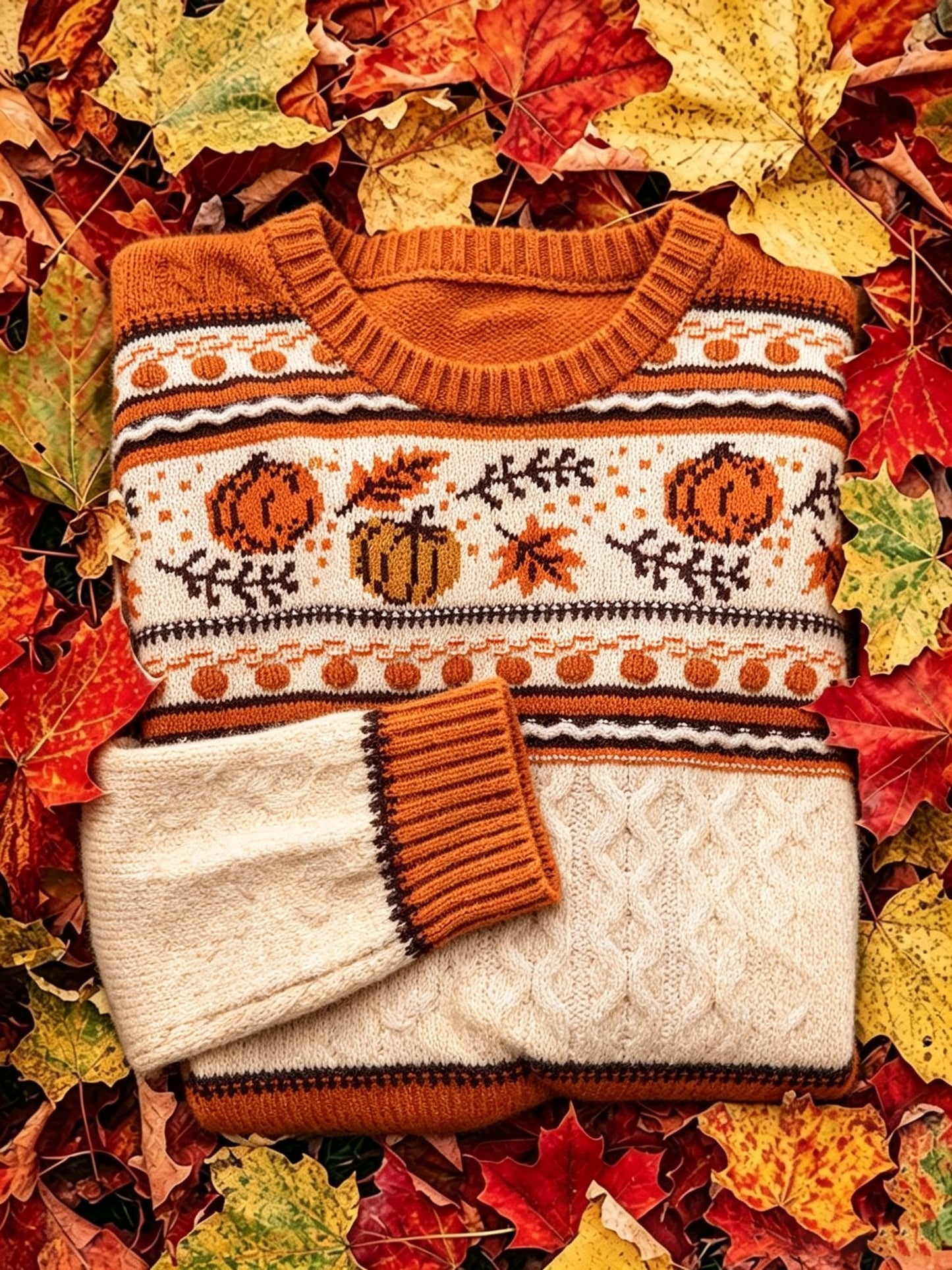 Women's Casual Autumn Round Neck Knit Sweatshirt