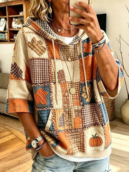 Women'S Casual Pumpkin Print Autumn Top