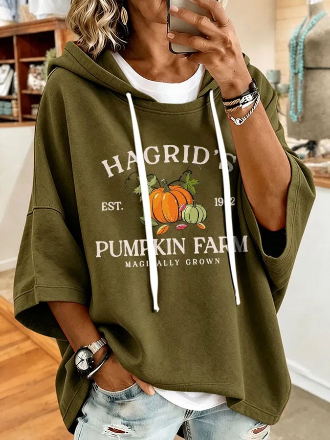 Women's Vintage Pumpkin Print Hoodie