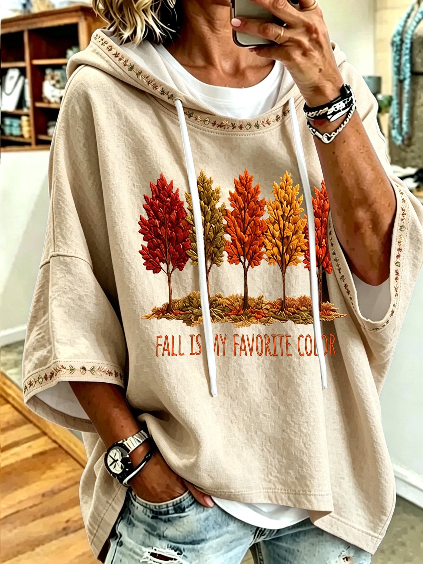 Women's Casual Printed Loose Sweatshirt