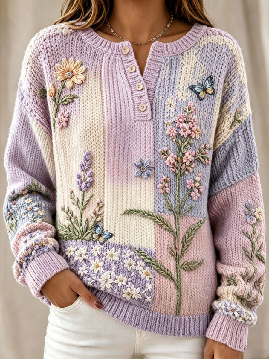 Women'S Breast Cancer Vintage Flower Pattern Blouse