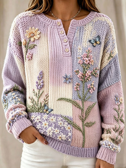 Women'S Breast Cancer Vintage Flower Pattern Blouse