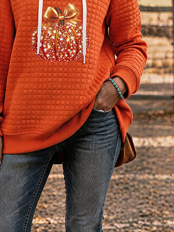 Women's Casual Autumn Printed Hooded Sweatshirt