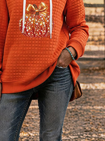 Women's Casual Autumn Printed Hooded Sweatshirt