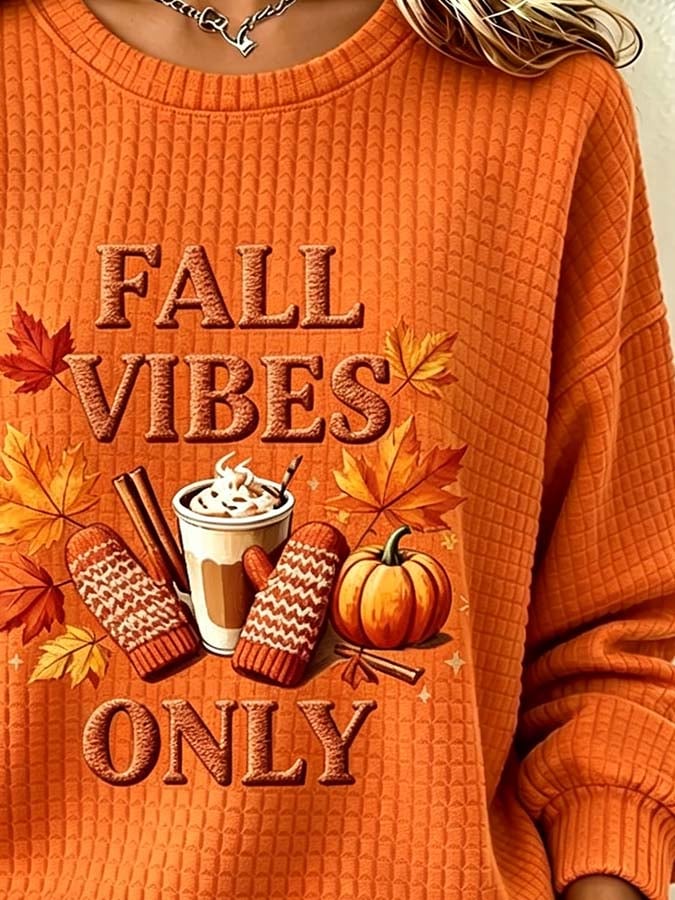 Women'S Casual Pumpkin Print Autumn Top