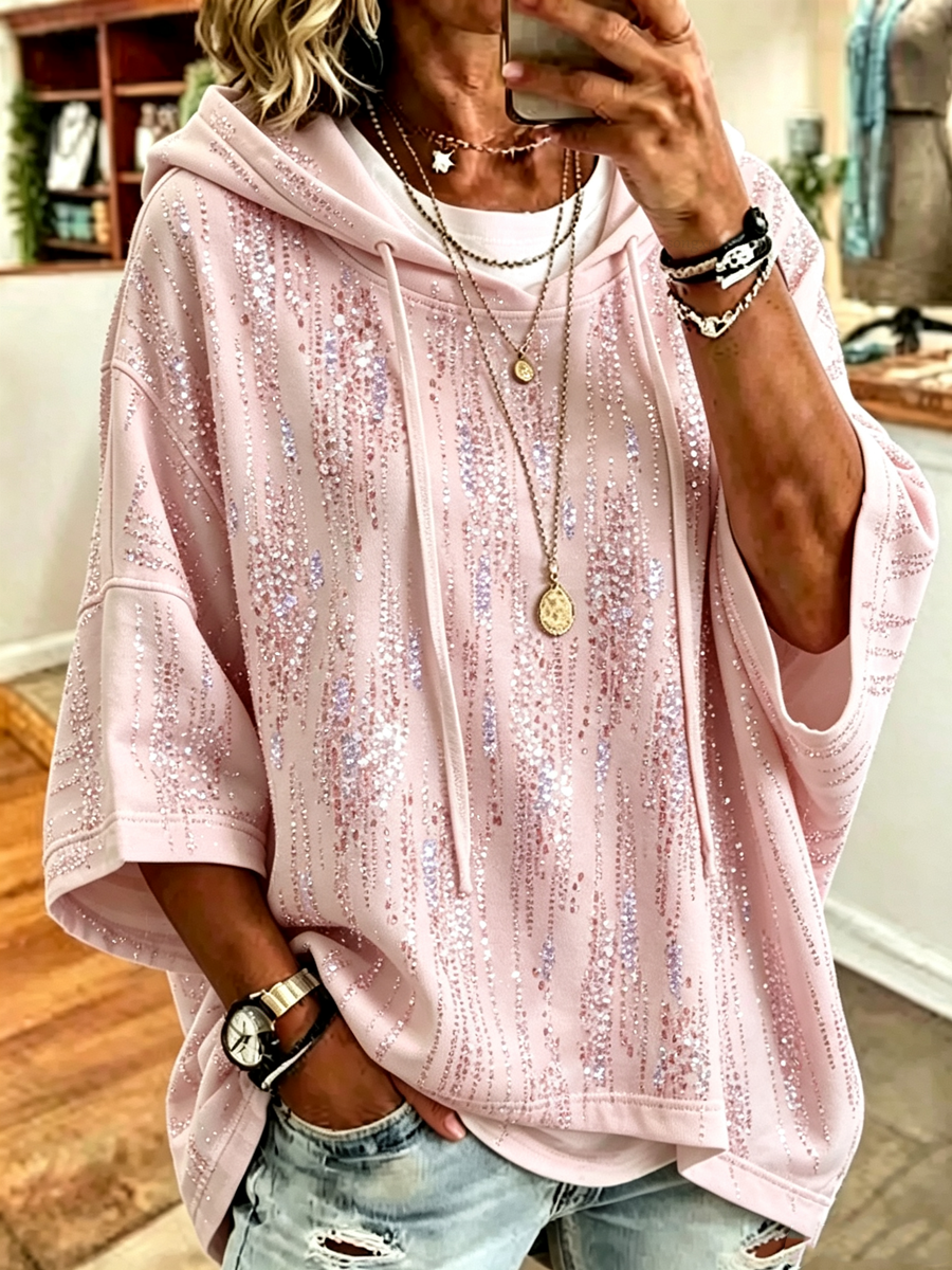 Women'S Casual Loose Hooded Sweatshirt