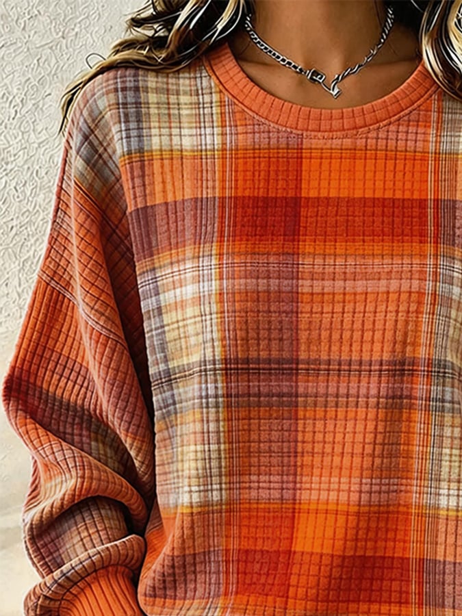 Women's Casual Autumn Printed Pullover Sweatshirt