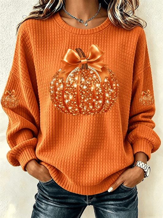 Women'S Casual Pumpkin Print Autumn Top