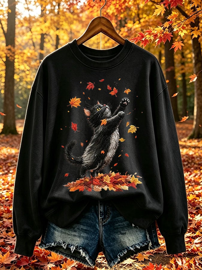 Women's Casual Printed Long-Sleeve Sweatshirt