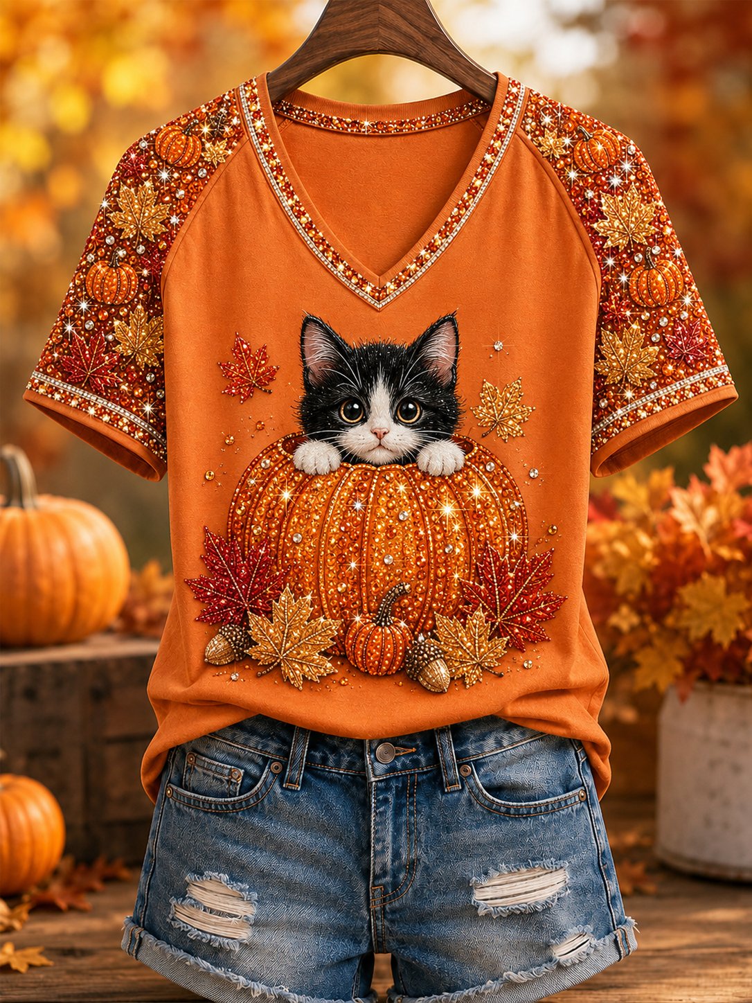 Women's Fall Animal Print T-Shirt