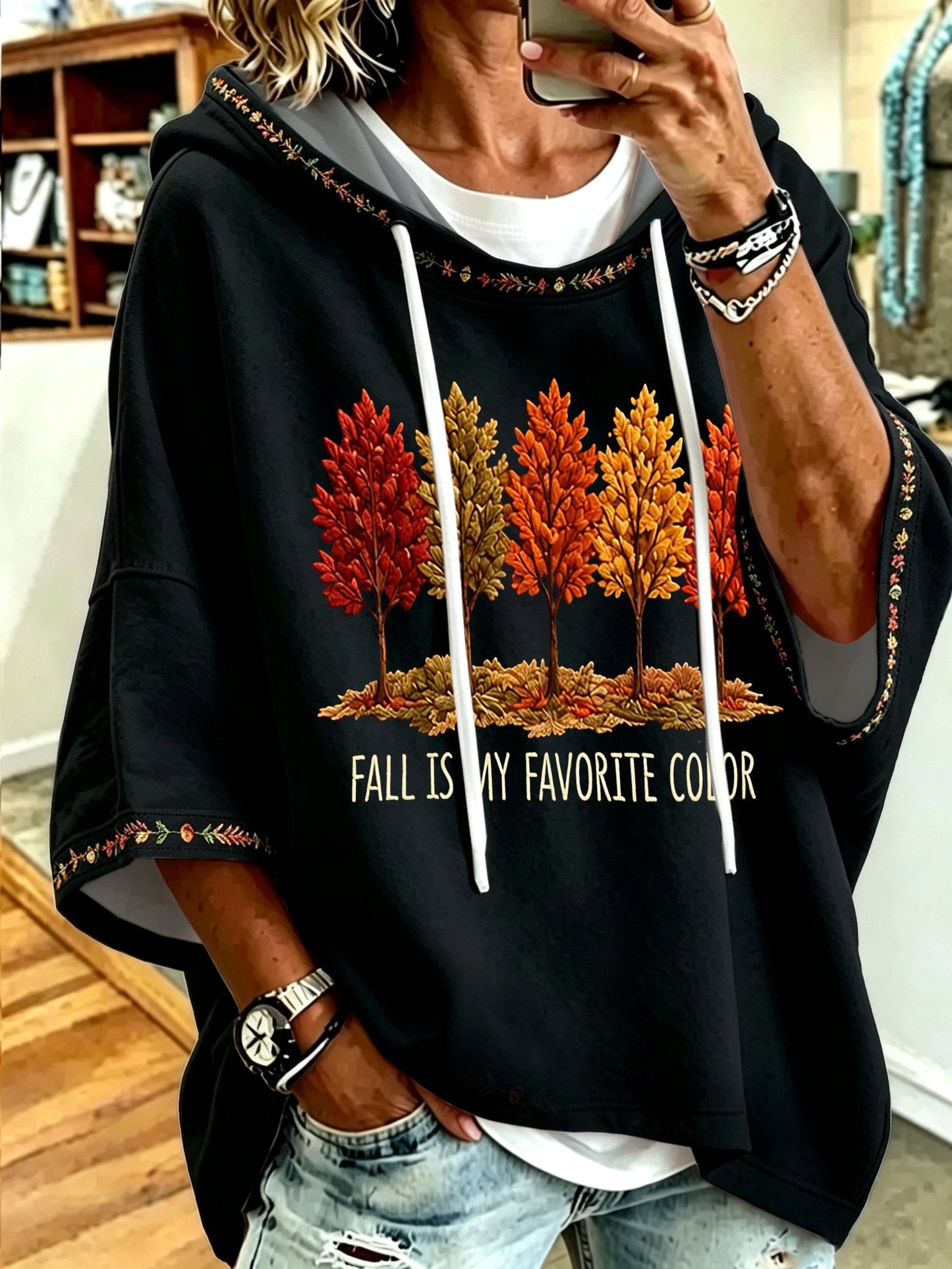 Women's Casual Printed Loose Sweatshirt