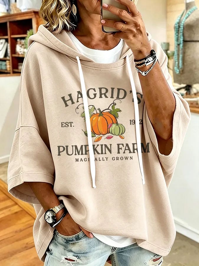 Women's Vintage Pumpkin Print Hoodie