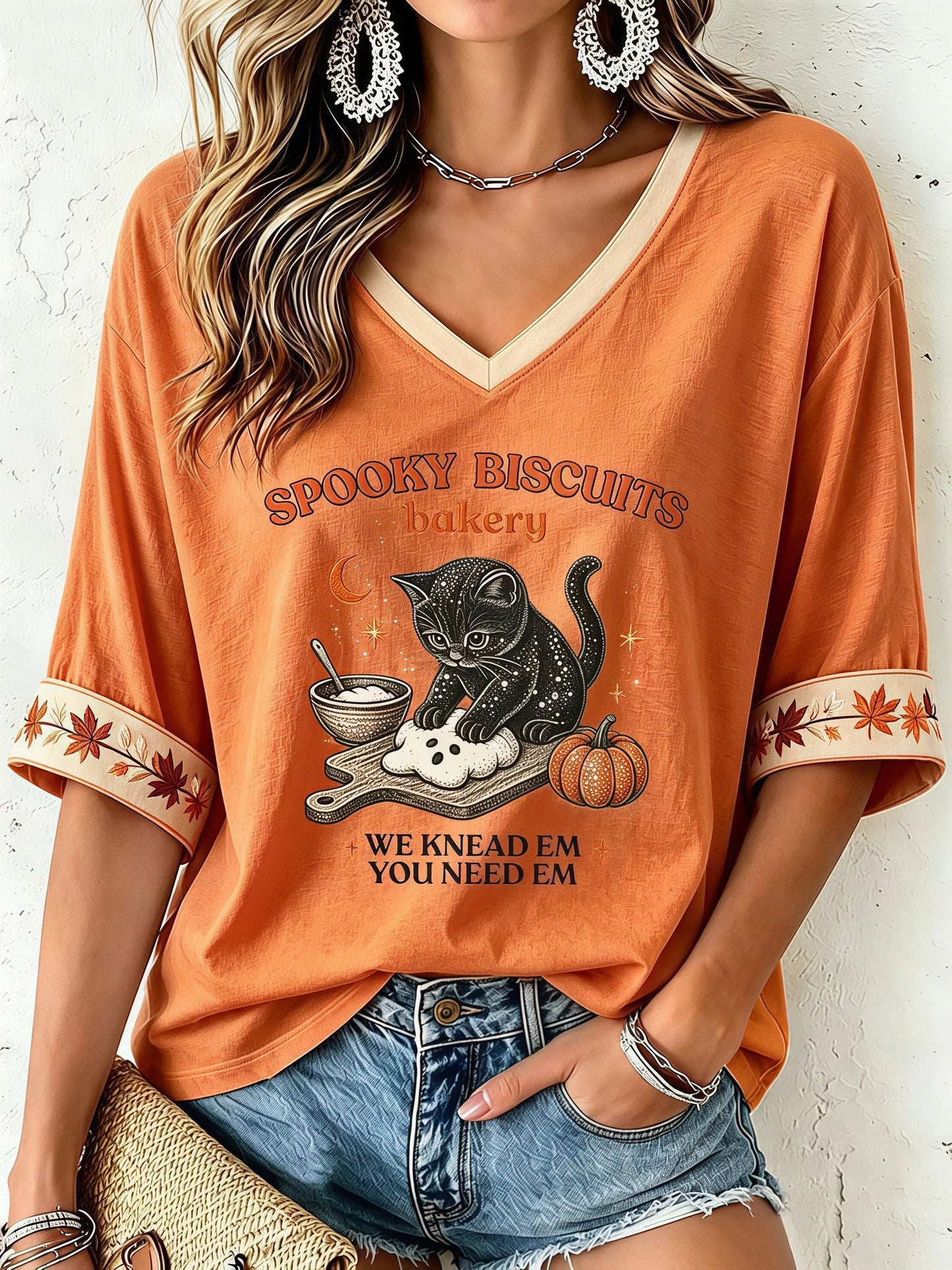 Women Fall Funny Animal Print T-Shirt