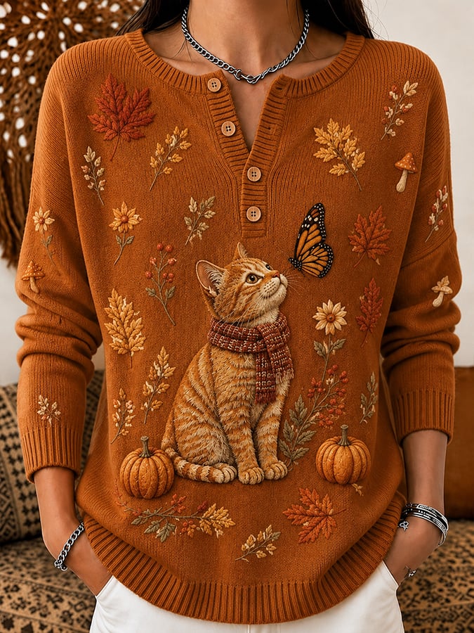 Women'S Casual Autumn-Style Printed Top