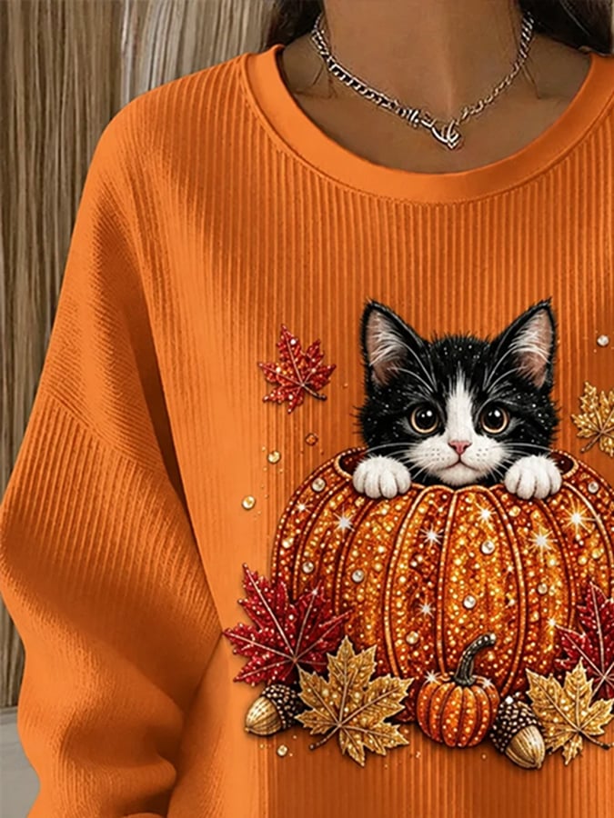 Women's Casual Printed Pullover Sweatshirt