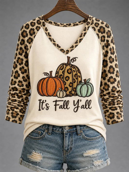 Women's Fall Fun Casual Printed Long Sleeve T-Shirt