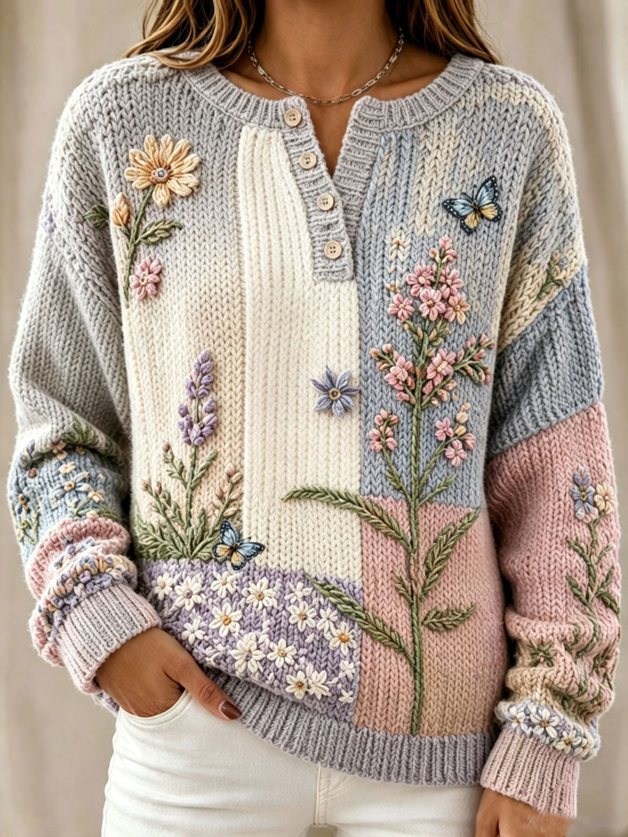 Women'S Breast Cancer Vintage Flower Pattern Blouse