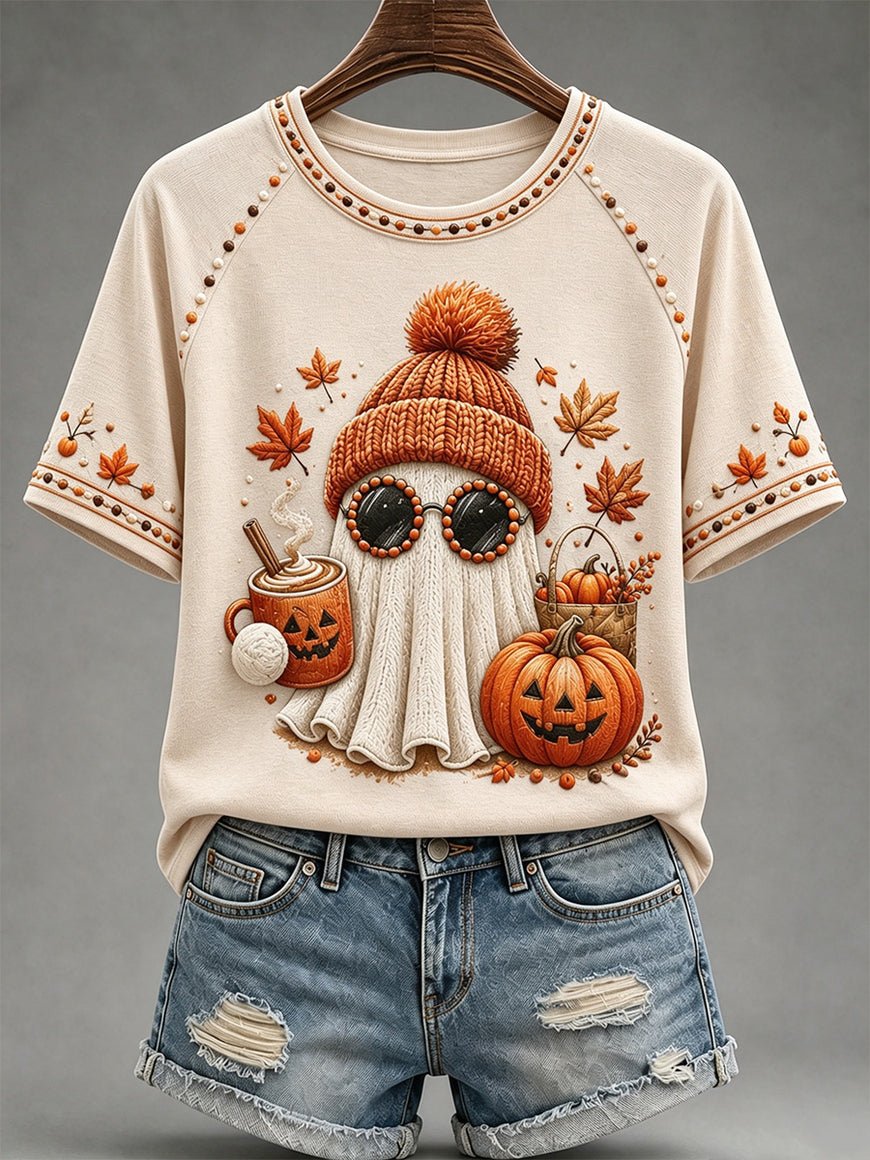 Women's Fall Funny Casual Graphic Print T-Shirt