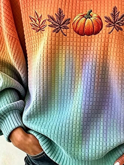 Women'S Casual Pumpkin Print Autumn Top