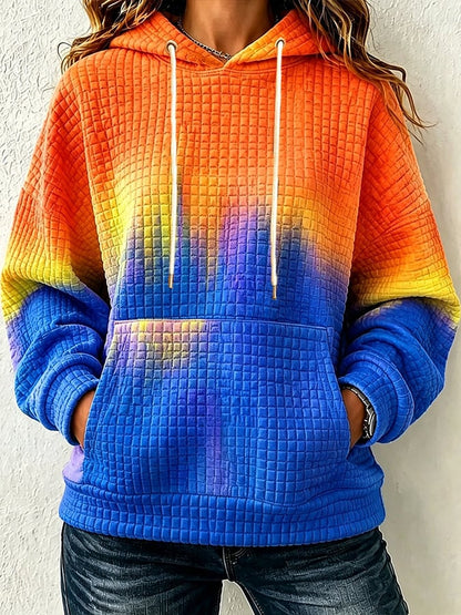 Women's Gradient Autumn Print Hooded Sweatshirt