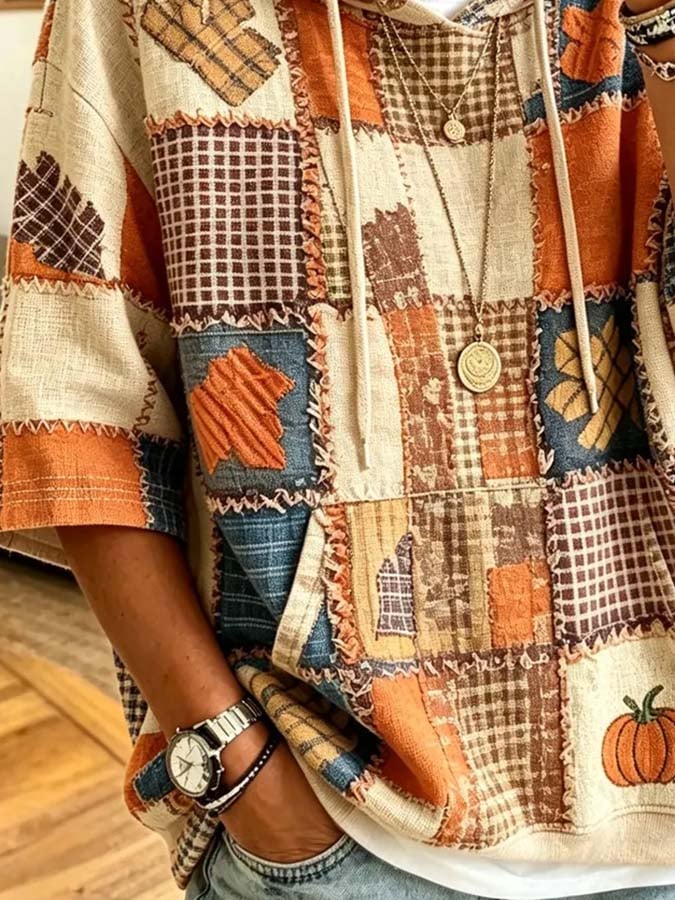 Women'S Casual Pumpkin Print Autumn Top
