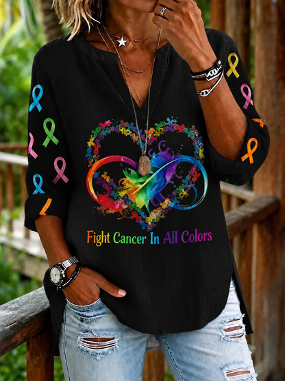 Women's Fight Cancer In All Colors casual shirt